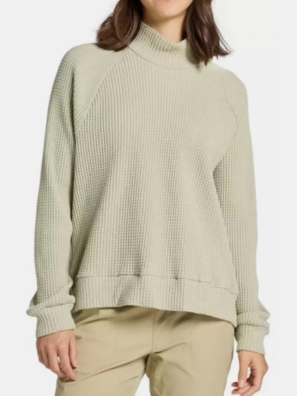 The North Face Women's Chabot Mock Neck Long Sleeve Sweater Clay Gray Size Small